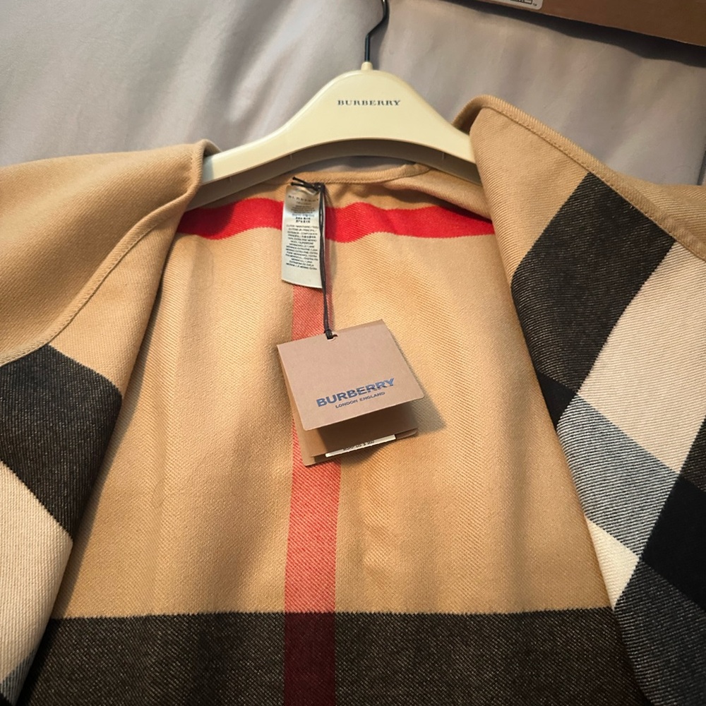 Burberry Beige and Black Plaid Wrap - Picture 6 of 11